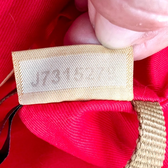 Dooney & Bourke Black Large Pocket Satchel Nylon Bag Tan Leather Trim Red Inside - Picture 9 of 14